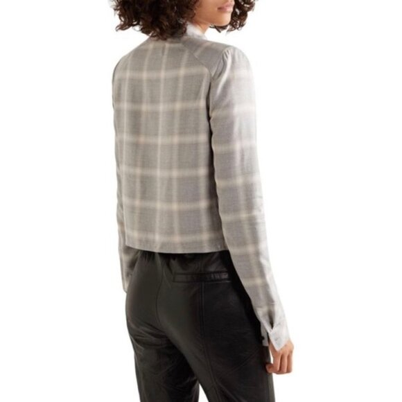 Rta Women's Gray Flannel Button Down Shirt - Picture 9 of 9